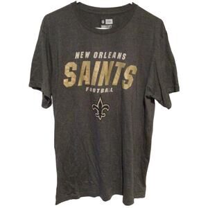 New Orleans Saints NFL Team Apparel Gray Soft Short Sleeve T-Shirt Size L